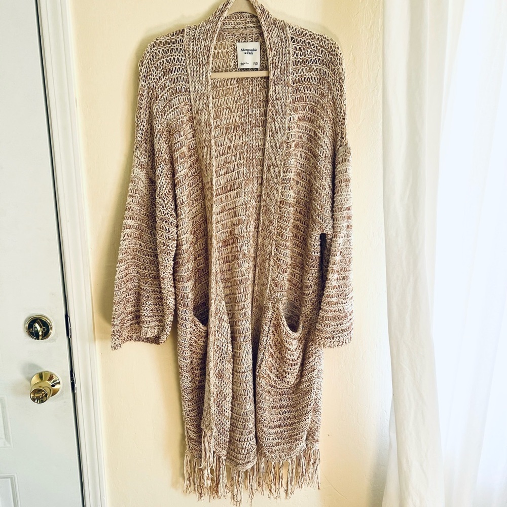 Abercrombie & Fitch Fringe Open Cardigan Tunic Size L / XL